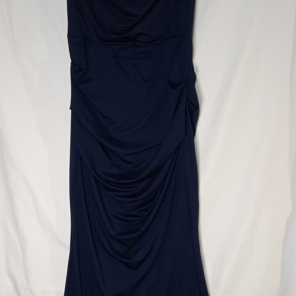 Eynmin Dress Spaghetti Strap Dark Blue Maxi Large